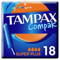 Tampax Compak Tampons, Super Plus Mit Applikator, 18 Tampons, Sehr Saugfähig