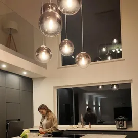 s.luce Orb 8-flg. E27 60 cm Rund Gold Verlauf/Rauch/Schwarz