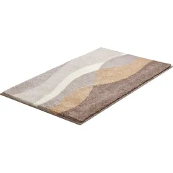 Badematte GRUND "Hills", grau (taupe), H:20mm, Polyacryl, Badematten, Badematte im Wellen-Design, mehrfarbiges Muster