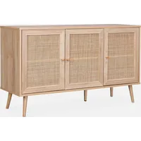 Sweeek - Sideboard mit Holzoptik und Rohrgeflecht 120 cm