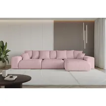 altdecor Ecksofa Cord mit Schlaffunktion 2-Sitzer Rosa