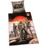 Herding Star Wars Mandalorian Bettwäsche-Set, Mit leichtläufigem Reißverschluss, Bettbezug 140 x 200 cm, Kopfkissenbezug 70 x 90 cm, Baumwolle/Renforcé