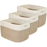 HMF Aufbewahrungskorb mit versteckten Griffen, 3er Set, Korb aus