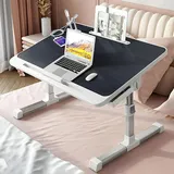 CQHJHCQ Pflegetisch, Höhenverstellbarer Laptoptisch für Bett Klappbarer Betttisch mit Ablagefächern Bücherregal und USB-Anschluss(A)