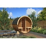 Finn Art Blockhaus Fasssauna Alvi 5, Schindeln rot, Outdoor Gartensauna, ohne Ofen, Bausatz rot