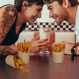 Relaxdays Kraftpapier Becher 0,4 l Braun 100 St.