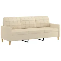 vidaXL 3-Sitzer-Sofa Creme 180 cm Stoff