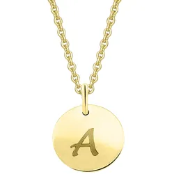 Ketten-Anhänger ONE ELEMENT "Buchstabe A Buchstaben Anhänger aus 333 Gelbgold Ø 11,0 mm", gold, Schmuckanhänger, Damen, A, Gelbgold 333, Damen Gold Schmuck Buchstabe A