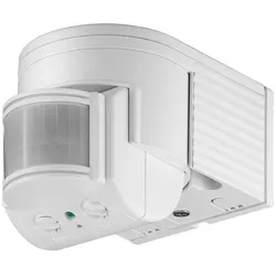 Infrarot Bewegungsmelder zur Aufputz-Wandmontage, 180° Erfassung, 12 m Reichweite, für Außen (IP44), LED-geeignet