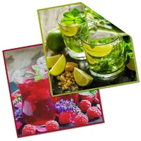 Edison & King Mikrofasertücher mit Motiv Mikrofasertuch (Microfaser, 20x20 cm, 2er Pack, Brillenputztücher mit vernähten Rändern) bunt 20 cm x 20 cm