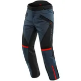 Dainese Tempest 3 D Dry Pants, Motorrad Tourenhose Für Männer, Wasserdichte Membran, Herausnehmbares Thermofutter, Knieschutz, Ebenholz/Schwarz/Lavarot, 50