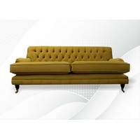 JVmoebel Chesterfield-Sofa, Chesterfield Gelb Sofa Stoff Wohnzimmer Design Couchen Polster gelb
