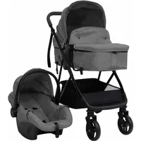 vidaXL 3-in-1 Kinderwagen hellgrau und schwarz 10329