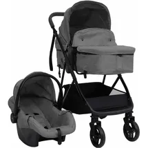 vidaXL 3-in-1 Kinderwagen hellgrau und schwarz 10329