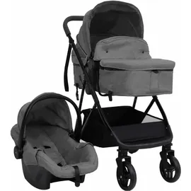 vidaXL 3-in-1 Kinderwagen hellgrau und schwarz 10329