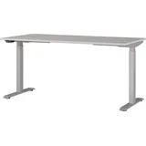 GERMANIA JET höhenverstellbarer Schreibtisch kaschmir rechteckig, T-Fuß-Gestell silber 160,0 x 80,0 cm