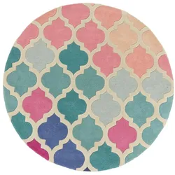 Moderner Luxus-Teppich `Derwent Josie` mit geometrischem Muster. 160x160 cm | Kadima Design