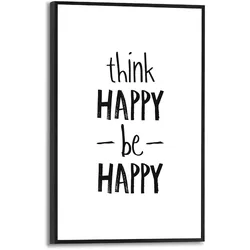 Reinders Wandbild 20 x 30 cm Think Happy Holz Weiß