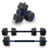 Hantelset Langhantel 20 kg Kurzhantel Set 2in1 Hanteln Krafttraining LACESTONE