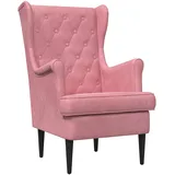 vidaXL Sessel Rosa Samt 1 x 1 x 1 cm Rosa mit Kissen