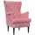 vidaXL Sessel Rosa Samt 1 x 1 x 1 cm Rosa mit Kissen