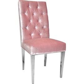 Leonique Stuhl »Pinky«, (Set), 1 St., Samtvelours, rosé silberfarben, Stühle, 74628631-0 B/H/T: 49 cm x 106 cm x 66 cm,