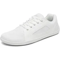 SAGUARO Barfußschuhe Luck I- Barfußschuhe Damen Barfussschuhe Herren Minimalistische Barfuss Breiter Zehenbox Walkingschuhe Outdoor Hallen Fitnessschuhe mit Zero-Drop DuckStride Weiß,Gr.43 - 43 EU