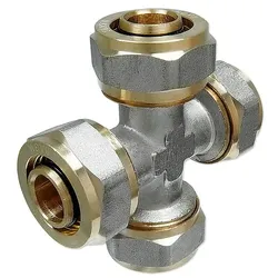 Schraubfitting-Kreuzung (4 x) 16 x 2,0 mm für Alu-Mehrschicht-Verbundrohr