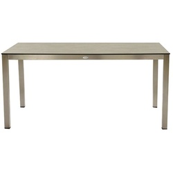 Gravidus Gartentisch Edelstahl Tisch Gartentisch Esstisch Silber 158x90cm