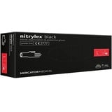 Nitrylex Black Einweg-Nitrilhandschuhe, Untersuchungsschutz, puderfrei, unsteril, Mattschwarz, Größe S (6-7), beidhändig tragbar, Mikro + strukturierte Fingerspitze, dispenser box 100 Stk