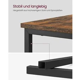 VASAGLE Beistelltisch rechteckig Spanplatte braun 35,0 x 60,0 x 61,0 cm, 1 St.