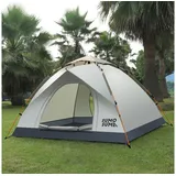 Sumosuma Kuppelzelt Campingzelt Automatisches, Pop Up Ultraleichtes Kuppelzelt, für, Personen: 4, Wasserdicht & Winddicht, Doppelschichten, UV-Schutzfaktor: UPF50+ grau