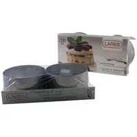 LARES Dessertring/Tortenring mit Ausdrückhilfe - 2er Set - Durchmesser: