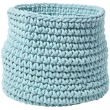 Homescapes Gestrickter Aufbewahrungskorb 42 x 42 x 37 cm blau