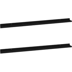 vidaXL Wandregale 2 Stk. Schwarz 115x9x3 cm