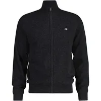 GANT Herren EXTRAFINE LAMBSWOOL ZIP Cardigan Strickjacke, DK Charcoal Melange, XX-Large