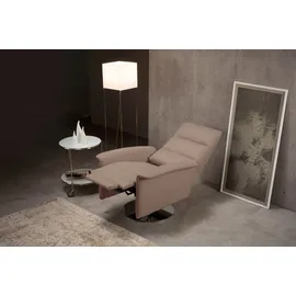 Egoitaliano Sessel »Kelly Designsessel, Clubsessel & Relaxsessel, bequem, zeitlos elegant« drehbar, manuelle Relaxfunktion mit Push-Back-Mechanismus beige