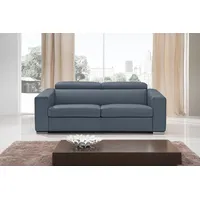 Schlafsofa EGOITALIANO "Cabiria, Design und super Sitz- und Liegekomfort", grau (smoke), B:226cm H:97cm T:103cm, Leder »BULL« (echtes Rindsleder). Geschliffenes, pigmentiertes und behandeltes Rindsleder mit einer Dicke von 1, 3-1, 5 mm. Dieses Leder zeigt eine ziemlich weiche Hand mit einem halb undurchsichtigen Aussehen. Es handelt sich um ein geschütztes Leder. Eine leichte Deckschicht schützt sie vor Flecken, ohne ihre ursprünglichen Eigenschaften zu verändern. Die geschützten Leder kombinieren die