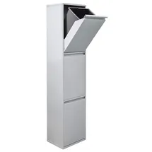 ARREGUI Basic CR302-B Mülltrennsystem aus Stahl | 3 Fächer Mülleimer für die Küche | 3 Fach Abfalleimer | 3x17L (51L) | Herausnehmbare Inneneimer mit Griff | Recycling Schrank | Mülltrennung |hellgrau