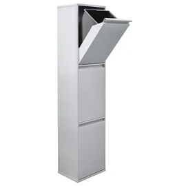 ARREGUI Basic CR302-B Mülltrennsystem aus Stahl | 3 Fächer Mülleimer für die Küche | 3 Fach Abfalleimer | 3x17L (51L) | Herausnehmbare Inneneimer mit Griff | Recycling Schrank | Mülltrennung |hellgrau