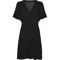 Vero Moda Damen Vmalba Short Dress Wvn Noos Kleid, Black 2, S EU