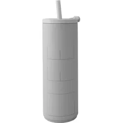 Design Letters Life Thermobecher 500 ml grau mit Strohhalm
