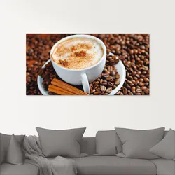 Glasbild ARTLAND "Cappuccino - Kaffee", braun (farbe bild(er): braun), B:20cm H:20cm, Bilder, in verschiedenen Größen