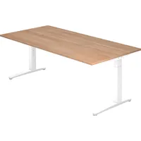 Hammerbacher Schreibtisch C-Fuß 200 x 100 Nussbaum / Weiß