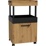 Forte Barschrank 50,2 x 88,6 x 41,1 cm Eiche/Schwarz matt