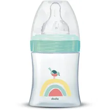 Dodie Babyflasche Initiation+, Antikolik, Lagune, Valentin, runder Sauger, 3 Geschwindigkeiten, Fluss 1, 0-6 Monate, 150 ml