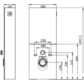 Primaster Vorwandelement Wand-WC inkl. Spülkasten 100 x 38 cm schwarz