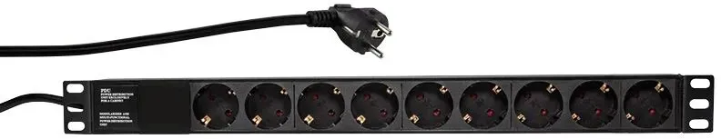 LogiLink PDU9C03 Spannungsschutz Schwarz 9 AC-Ausgänge 230 V 2 m