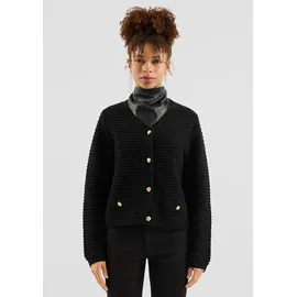 QS Cardigan mit Strukturmuster Schwarz XS