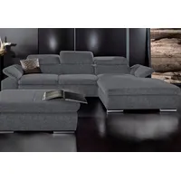 sit&more Ecksofa »Alcudia L-Form«, wahlweise mit Bettfunktion, grau